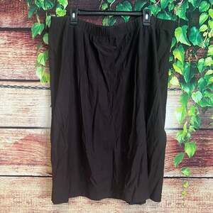 Eileen Fisher Woman Chocolate Brown Midi Skirt Plus Size 3X Viscose Blnd Stretch